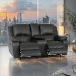 Lyla 2 Seater Recliner & Console - Full Leather
