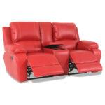 Lyla 2 Seater Recliner & Console - Leather Uppers - Image 4