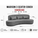 Madison 3 Seater Couch - Image 7